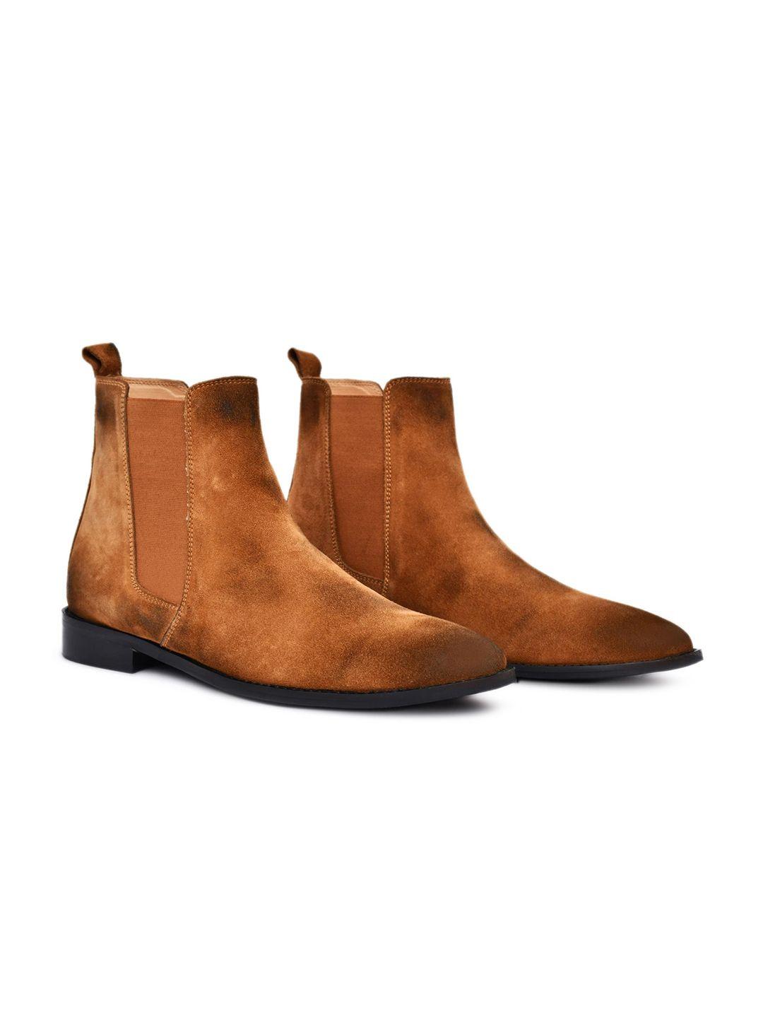 griffin men tan brown solid chelsea boots