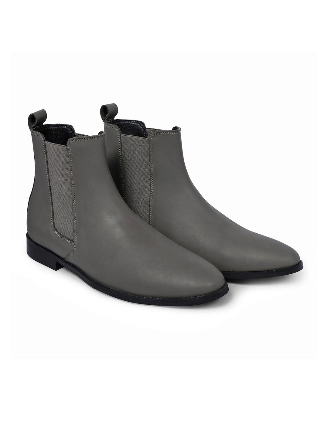 griffin men leather mid-top chelsea boots