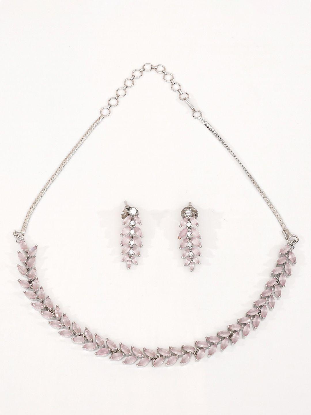 griiham women rhodium-plated cubic zirconia jewellery set
