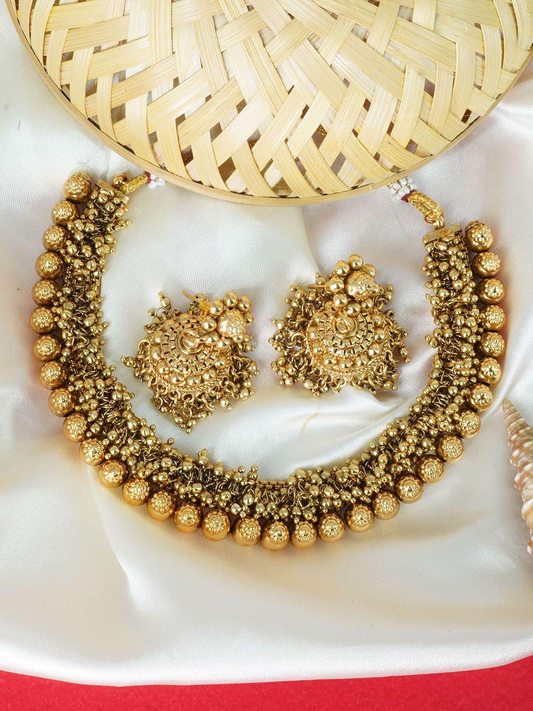 griiham gold-plated beaded jewellery set