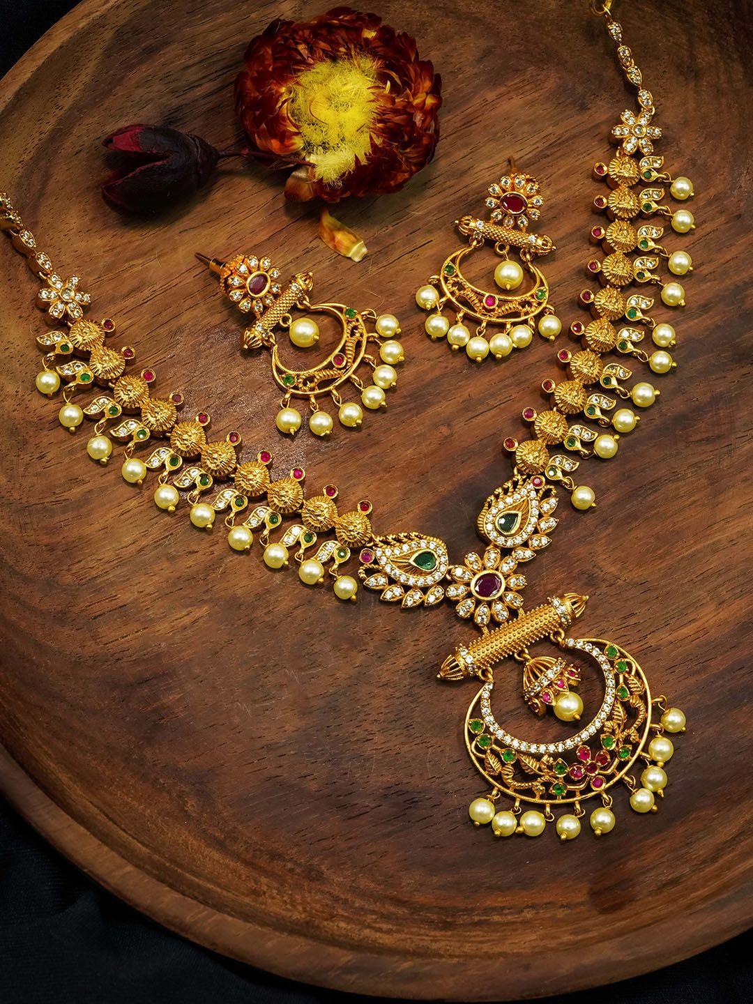 griiham gold-plated cubic zirconia jewellery set