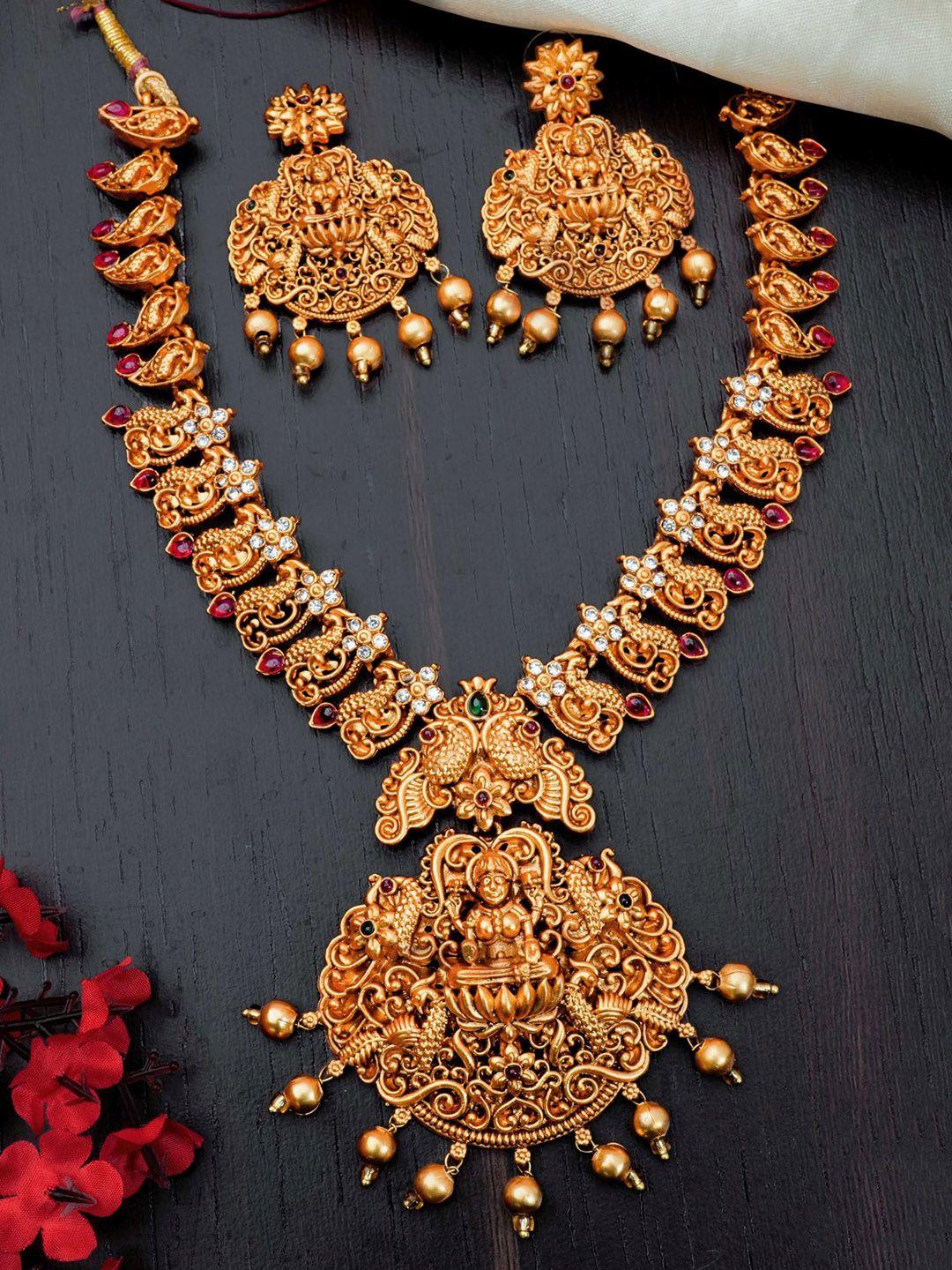 griiham gold-plated cz-studded jewellery set