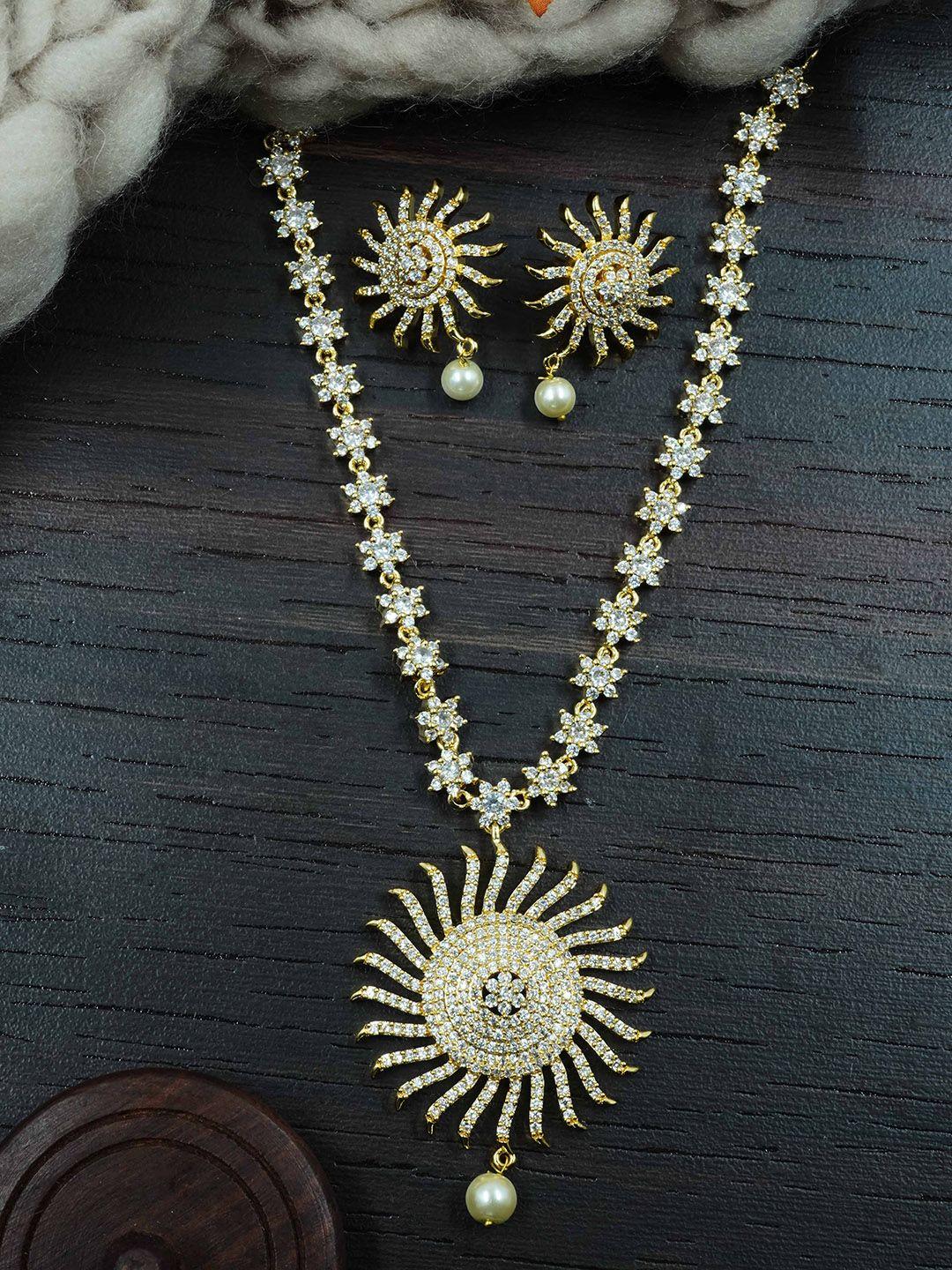 griiham gold-plated cz-studded jewellery set