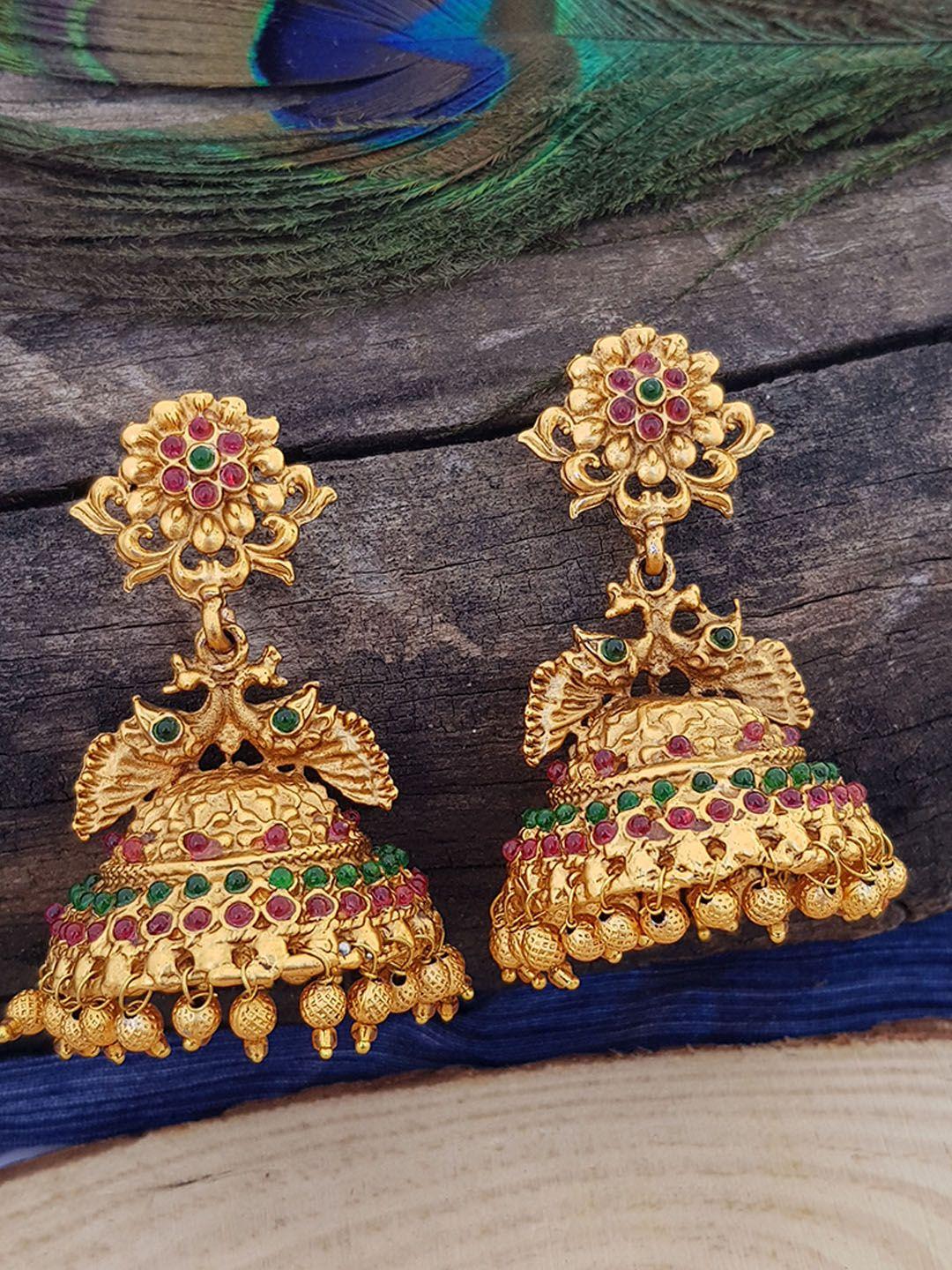 griiham multicoloured contemporary jhumkas earrings