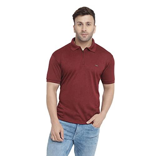 gritstones grtistones men maroon half sleeve 100% polyester polo t-shirt (gshsplzip3101mrn_m)