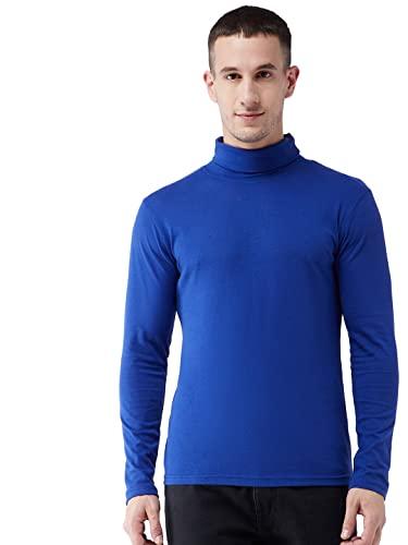 gritstones men's blue solid full sleeve high-neck t shirt (blue_large)