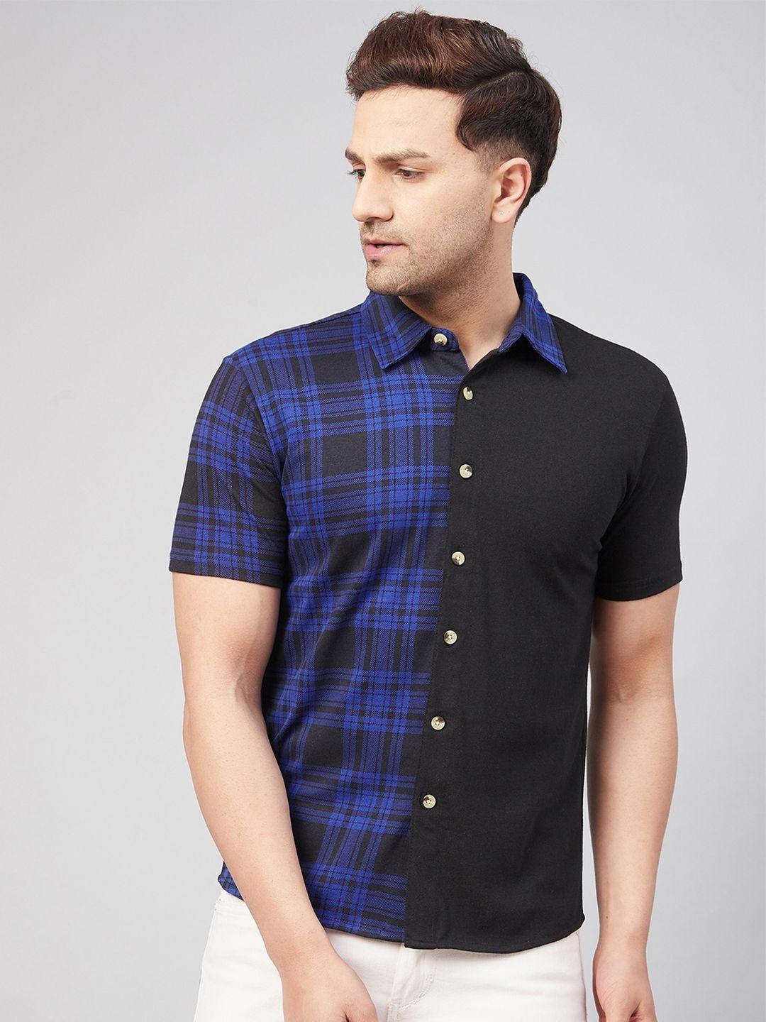 gritstones men comfort tartan checked cotton casual shirt