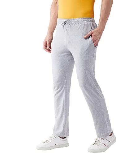 gritstones mens regular fit cotton solid track pant with side zip pockets (gstp2787gml-s)