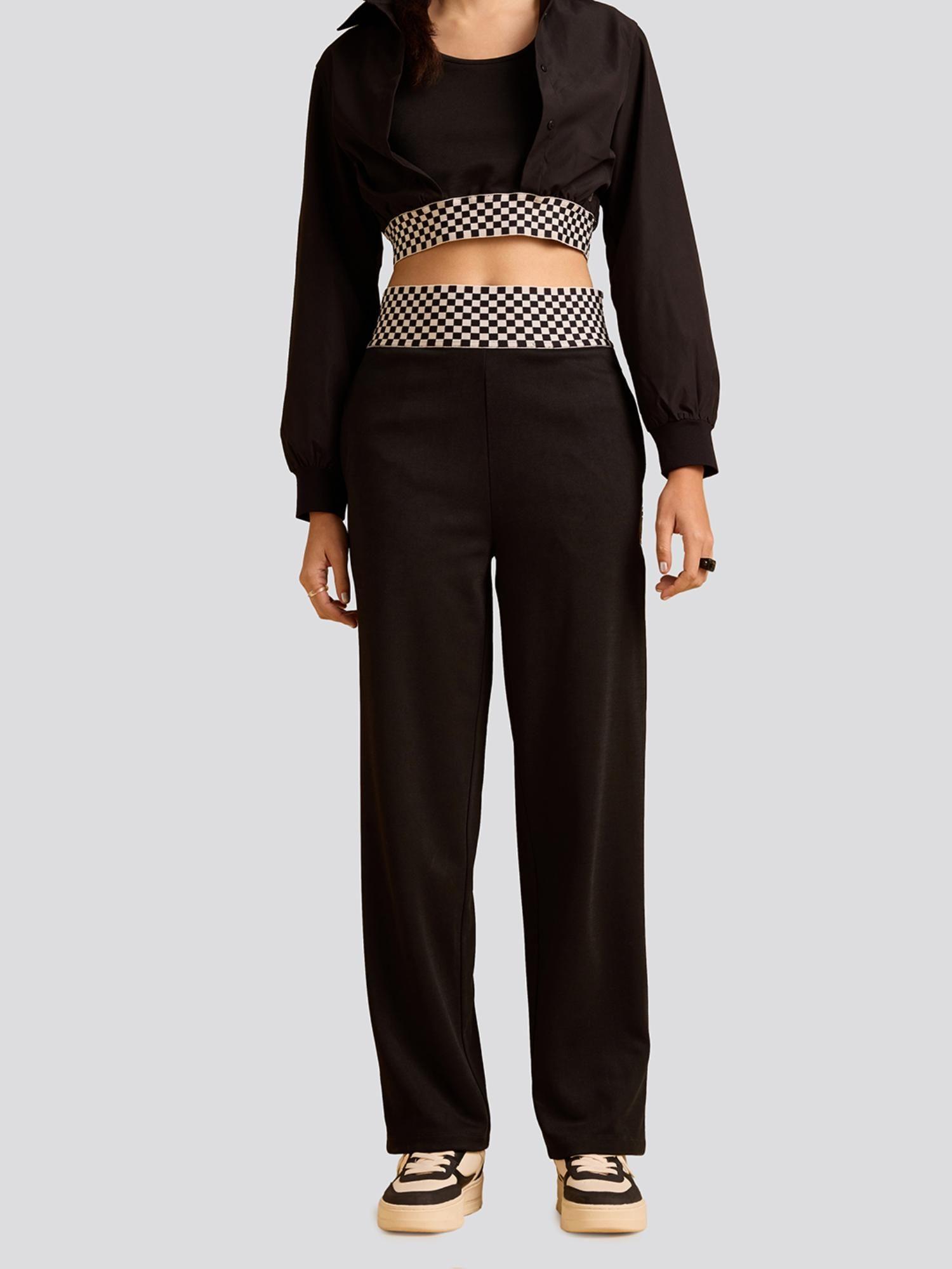 gro-ove in grid pants- bl