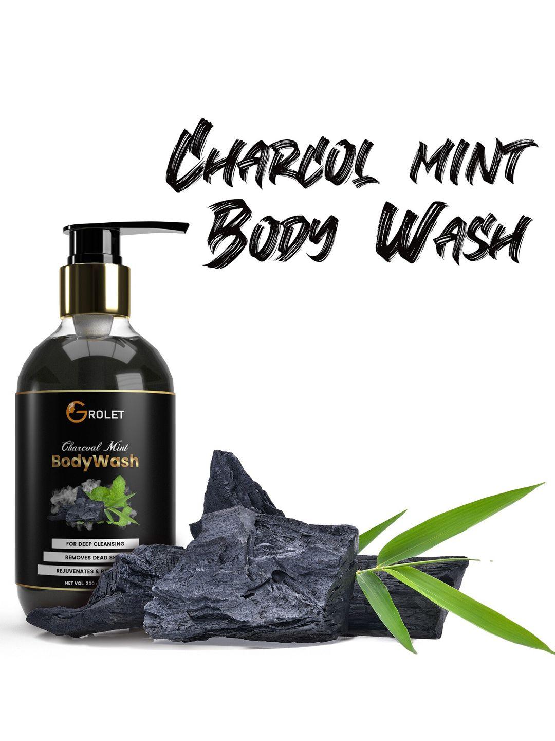 grolet deep cleansing charcoal mint body wash 300 ml