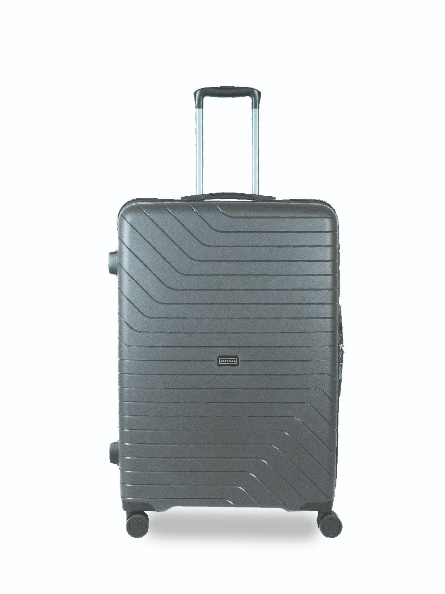 groove polypropylene (65 cm) grey check-in trolley bag with 8 wheels