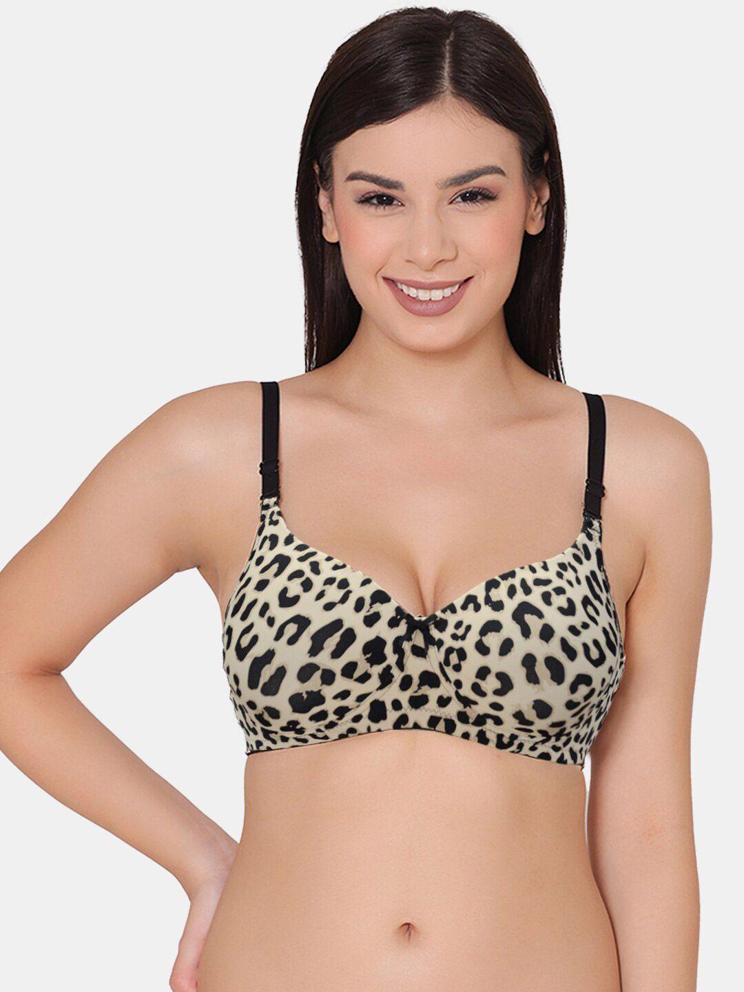 groversons paris beauty animal printed full coverage lightly padded bra