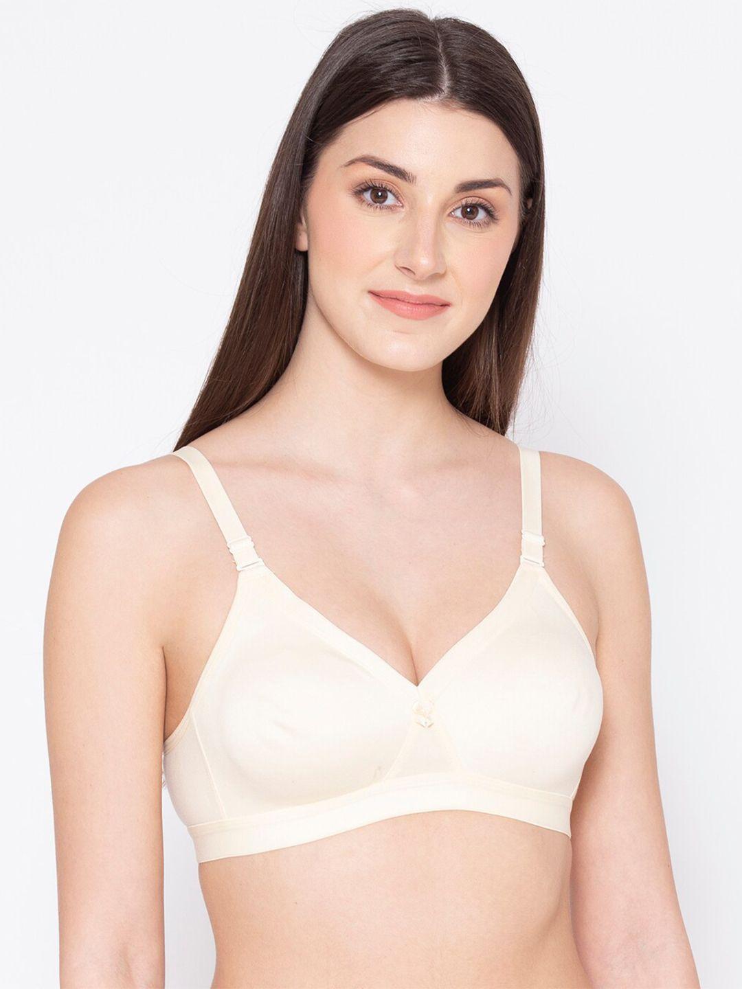 groversons paris beauty women beige non padded non wired t-shirt bra