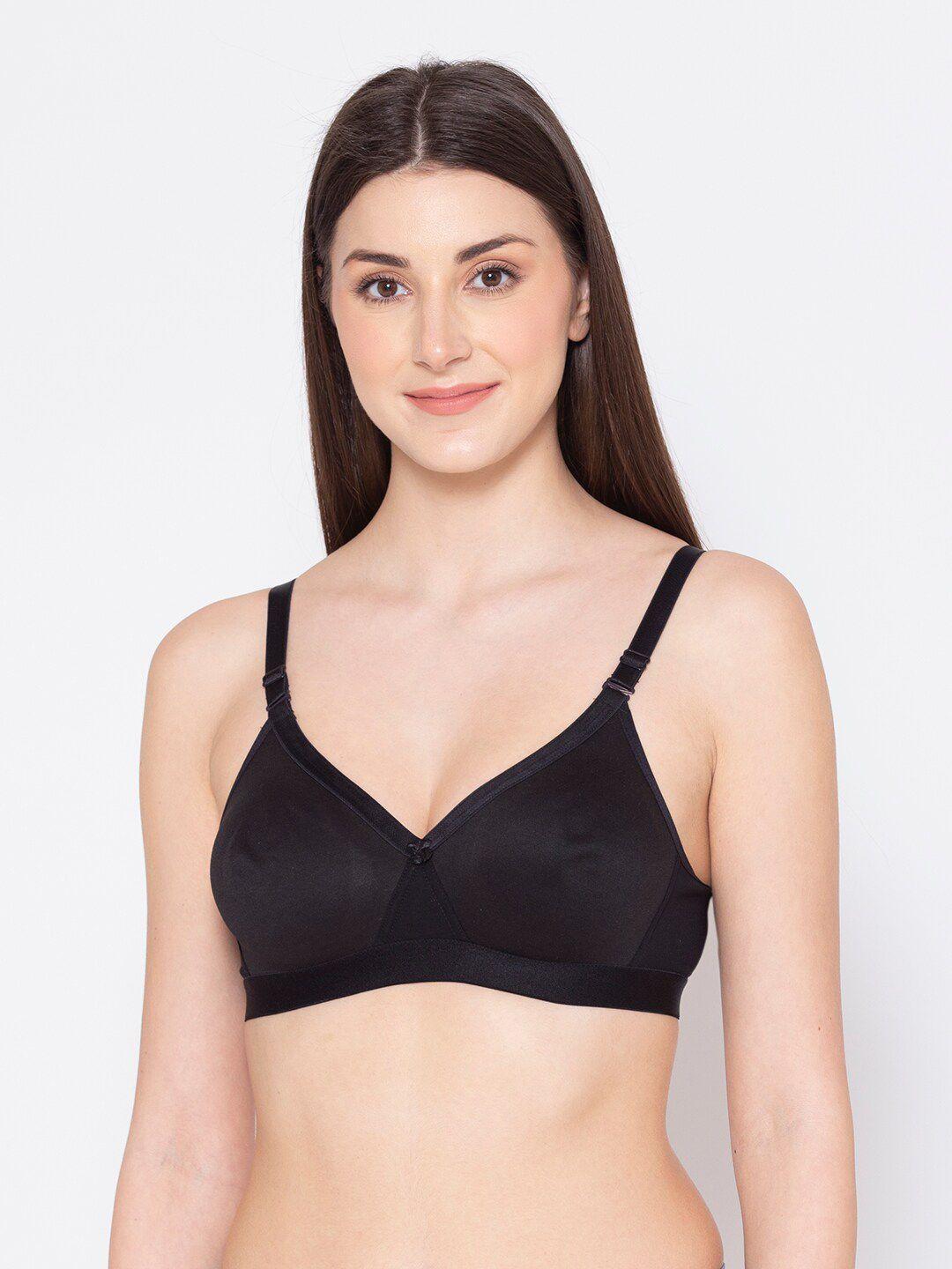 groversons paris beauty women black non padded non wired t-shirt bra