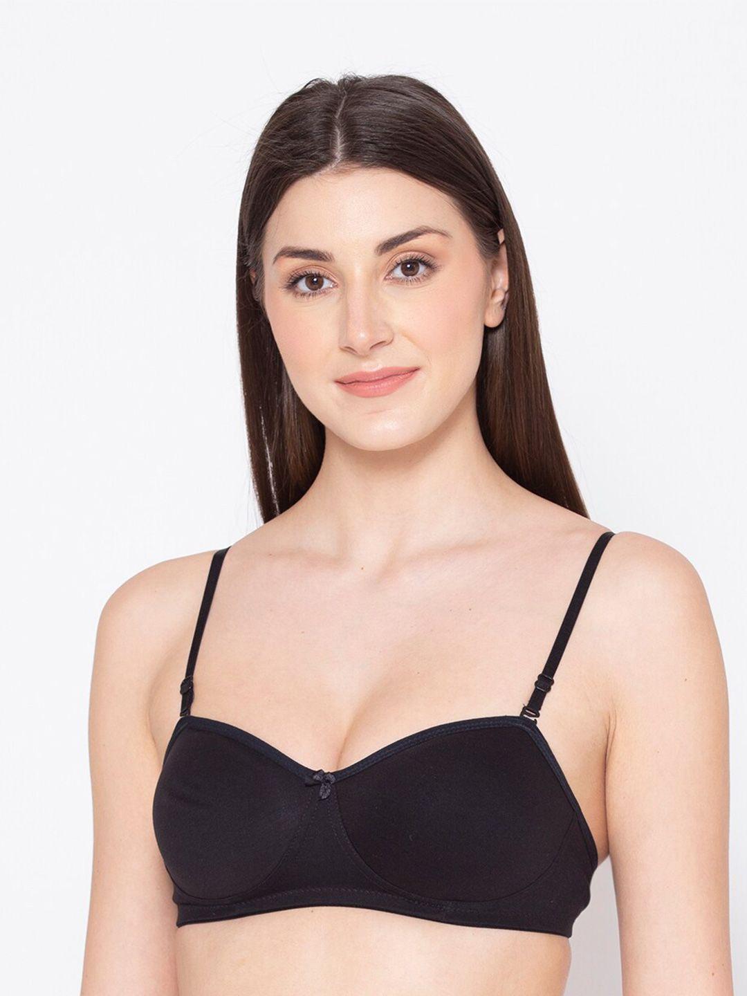 groversons paris beauty women black non padded non wired t-shirt bra