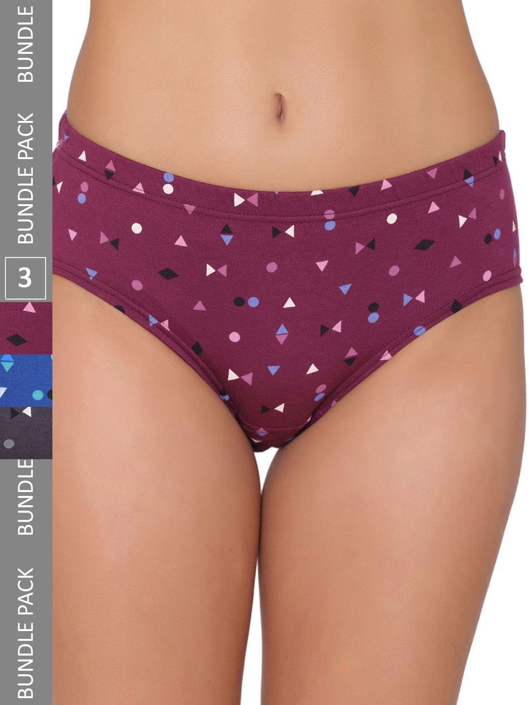 groversons paris beauty women pack of 3 assorted hipster briefs