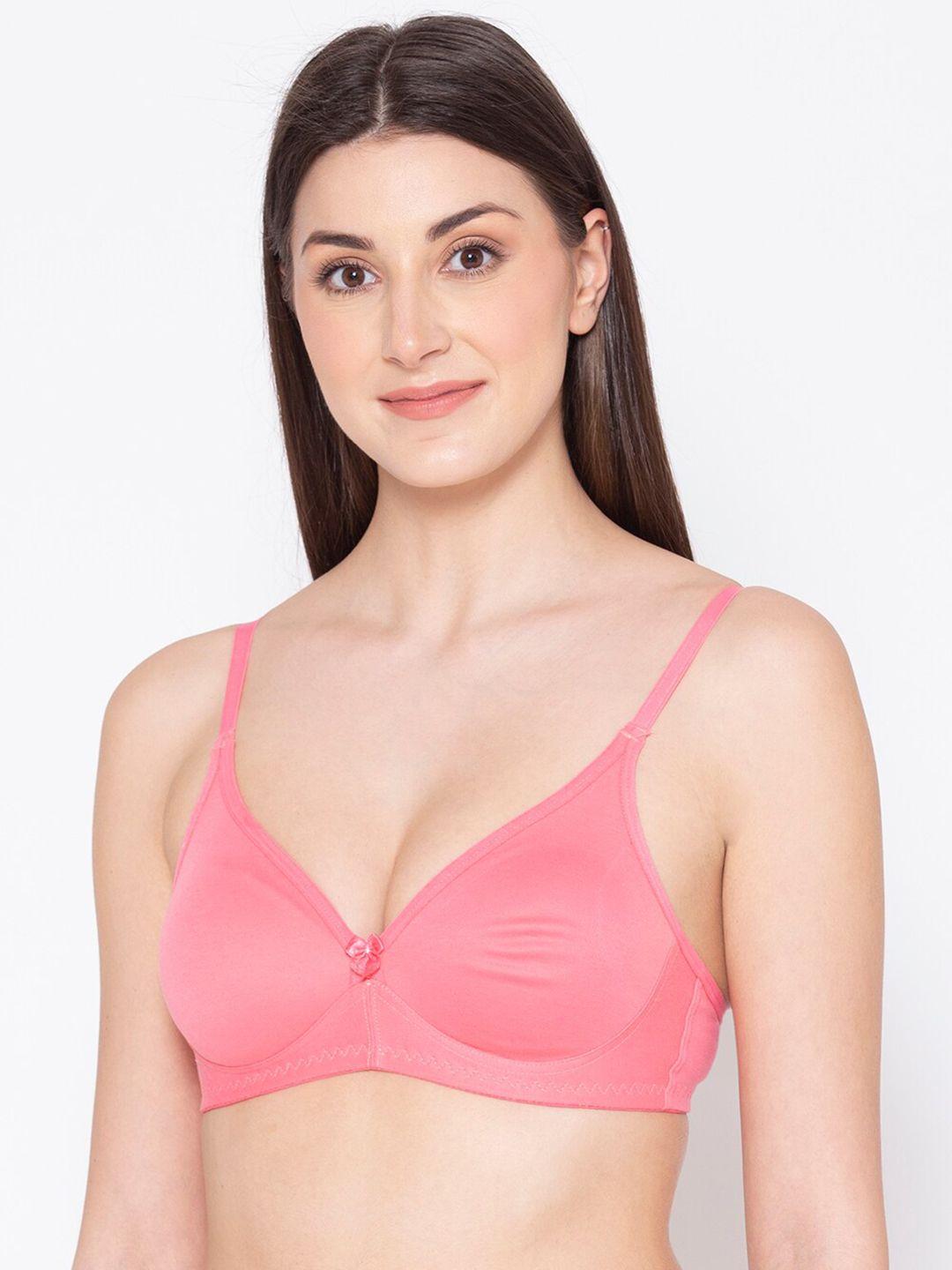 groversons paris beauty women pink non padded non wired t-shirt bra