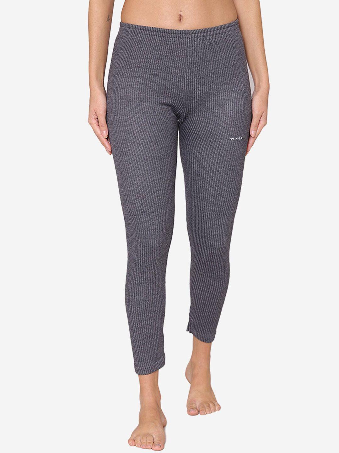 groversons paris beauty women ribbed tailored fit thermal bottoms
