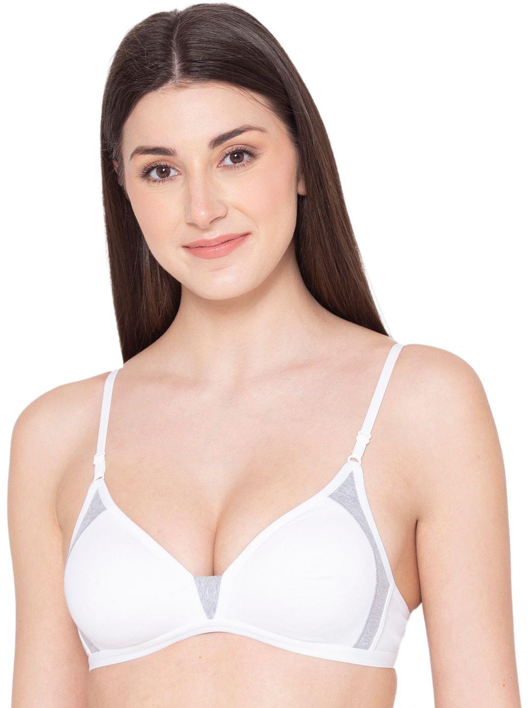 groversons paris beauty women white solid non padded non wired t-shirt bra