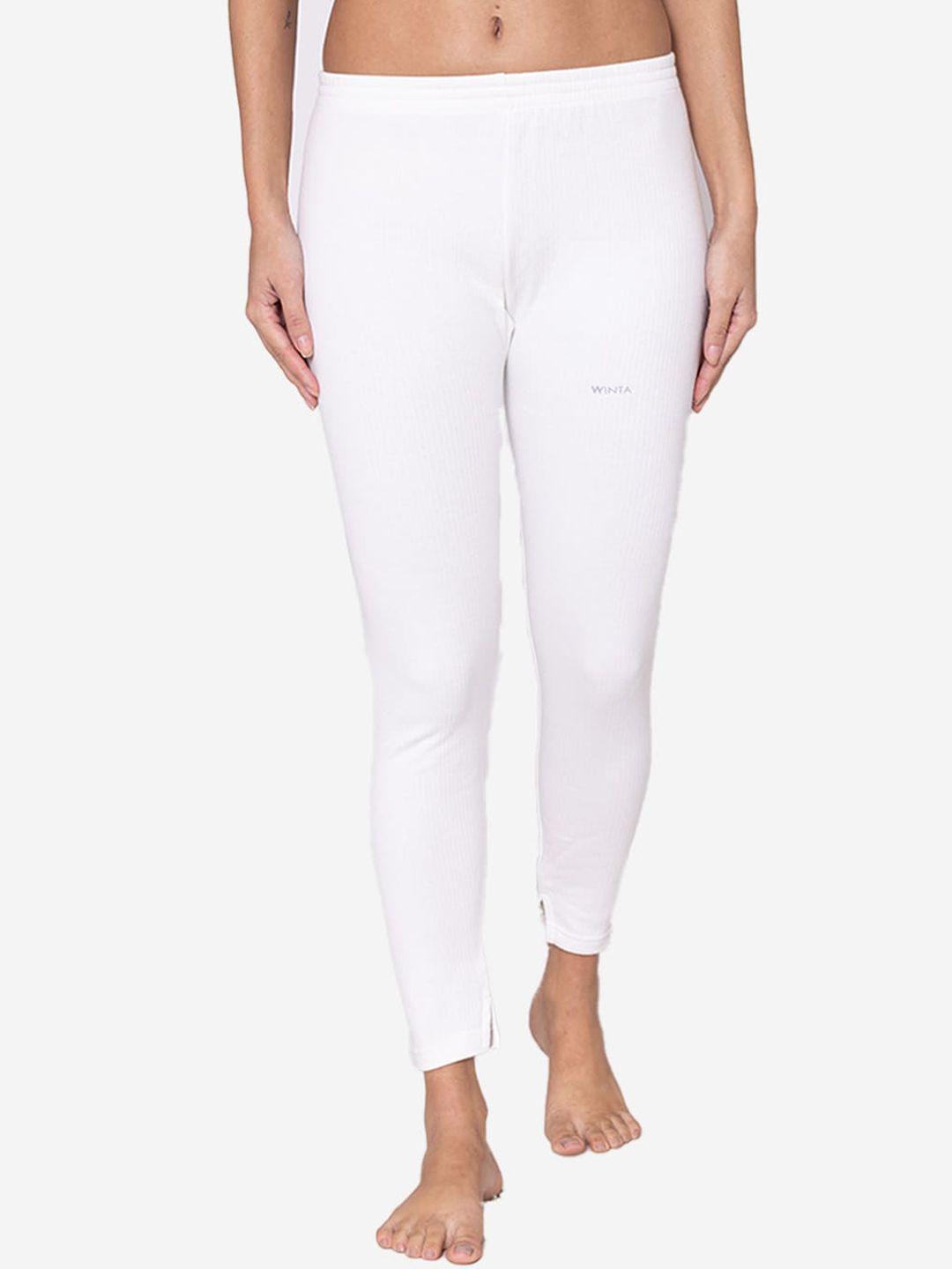 groversons paris beauty women white solid thermal bottoms