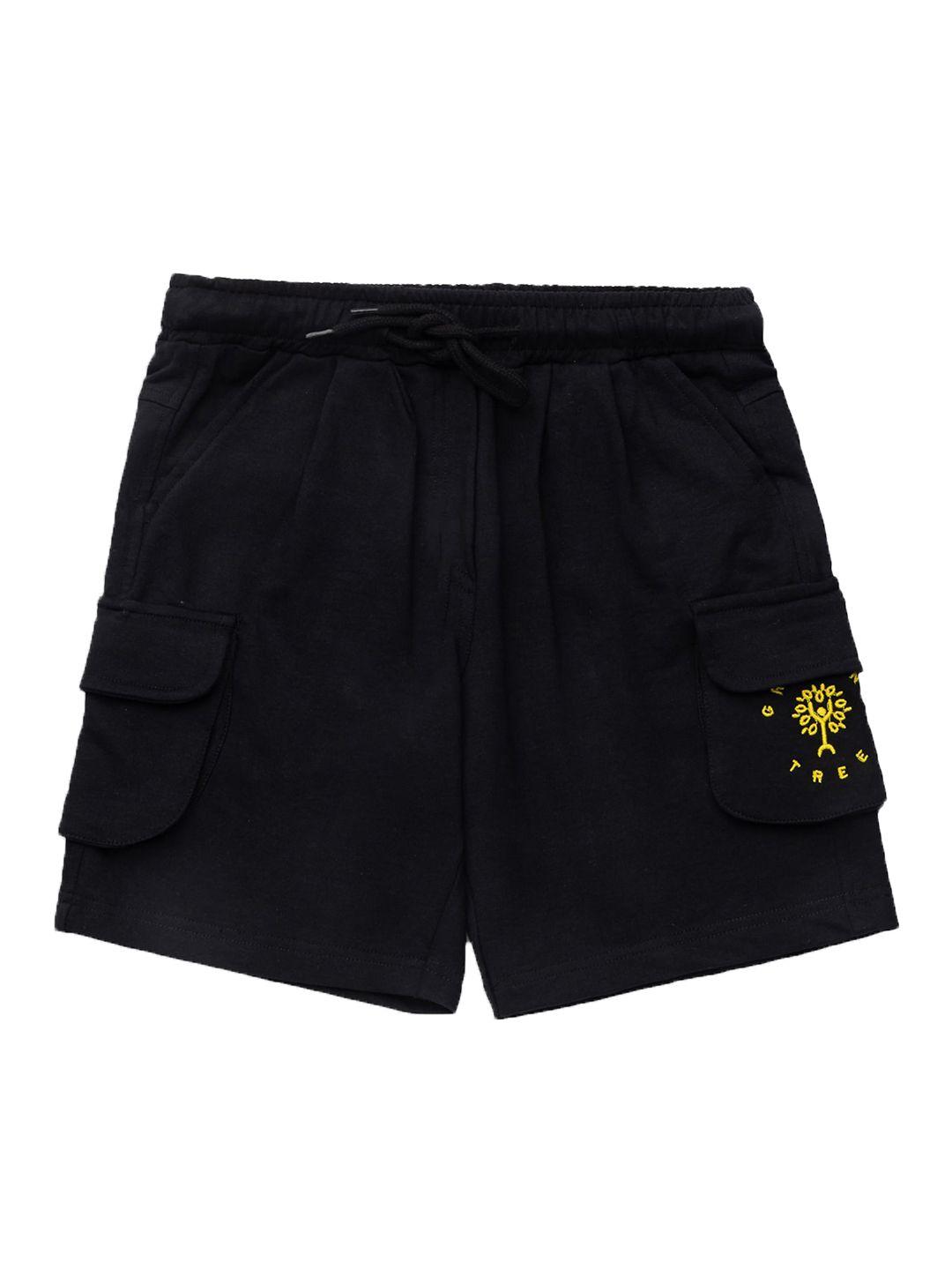 growing tree unisex kids black outdoor antimicrobial technology shorts