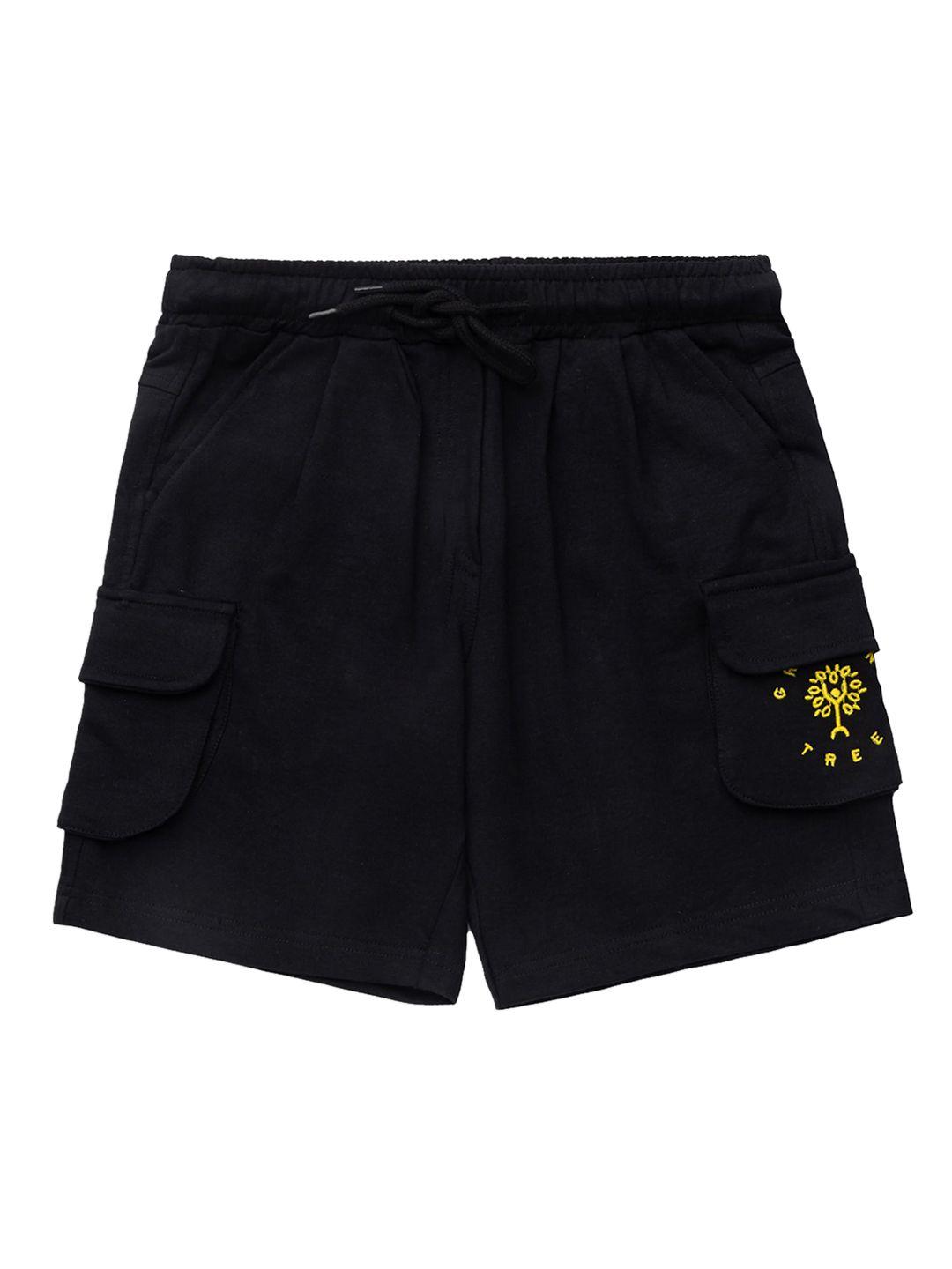 growing tree unisex kids black outdoor antimicrobial technology shorts