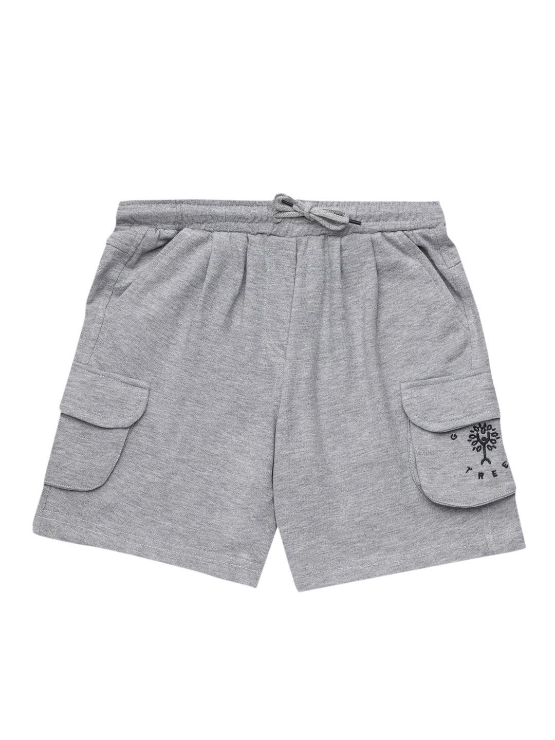 growing tree unisex kids grey melange outdoor antimicrobial technology shorts