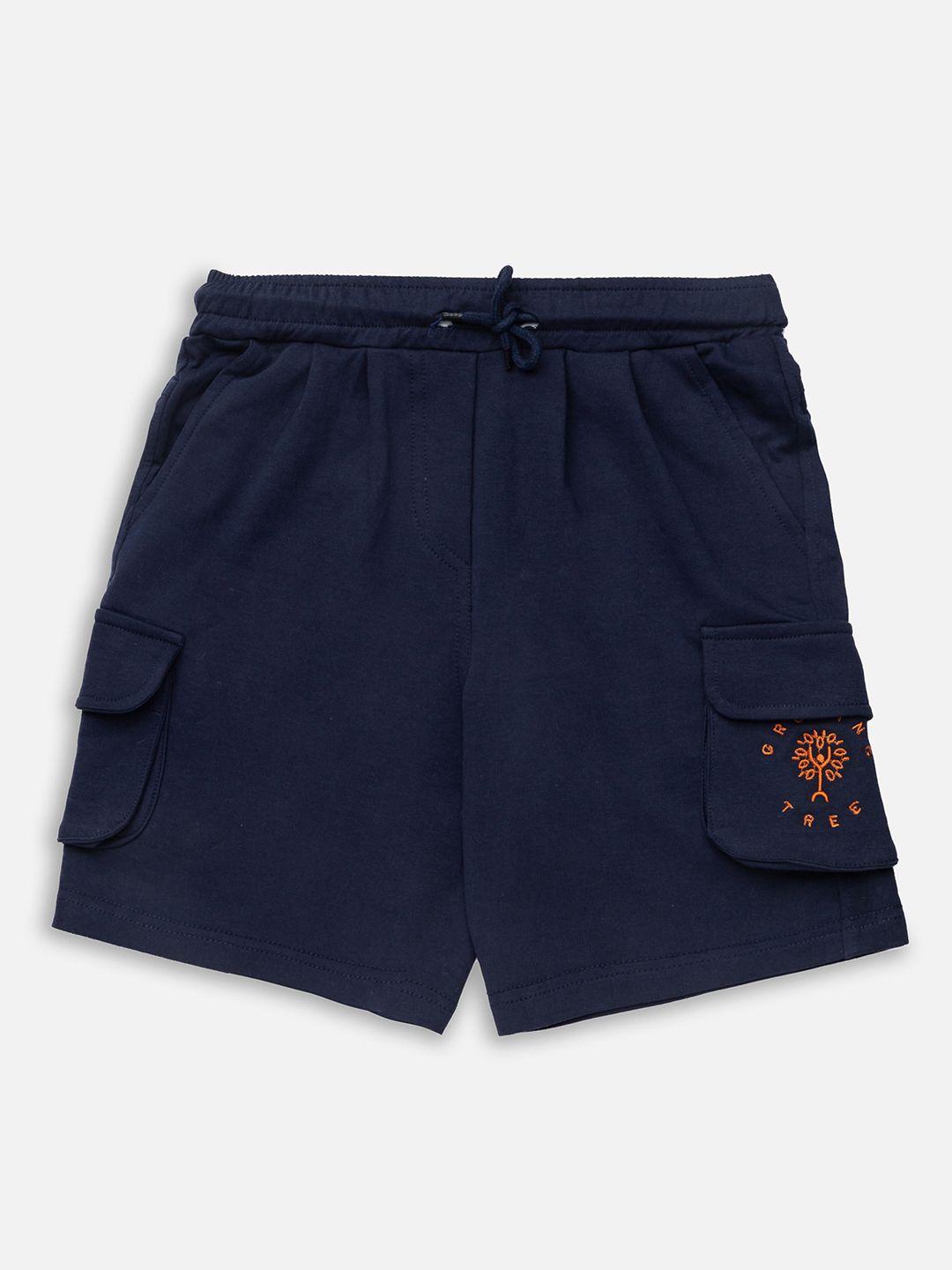 growing tree unisex kids navy blue outdoor antimicrobial technology shorts