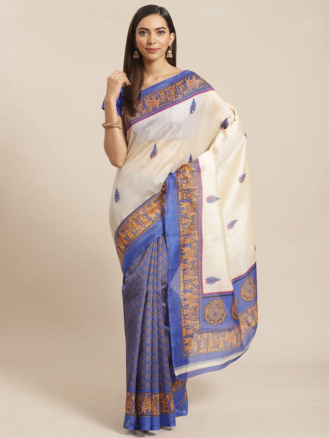 grubstaker ethnic motifs printed saree