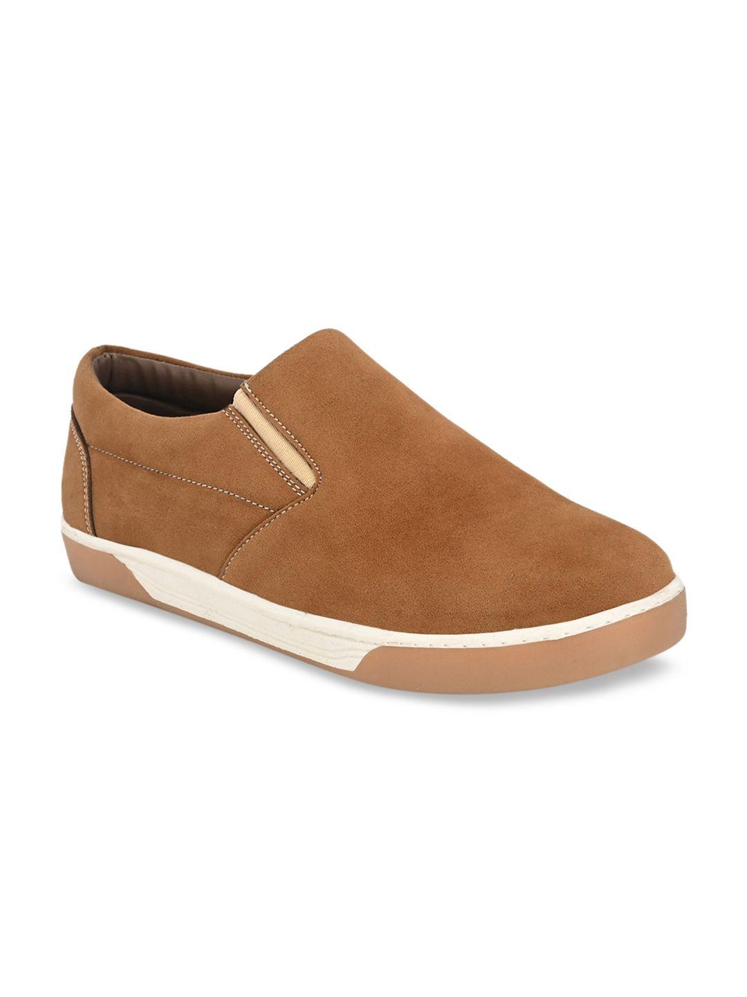 guava men tan brown slip-on suede sneakers