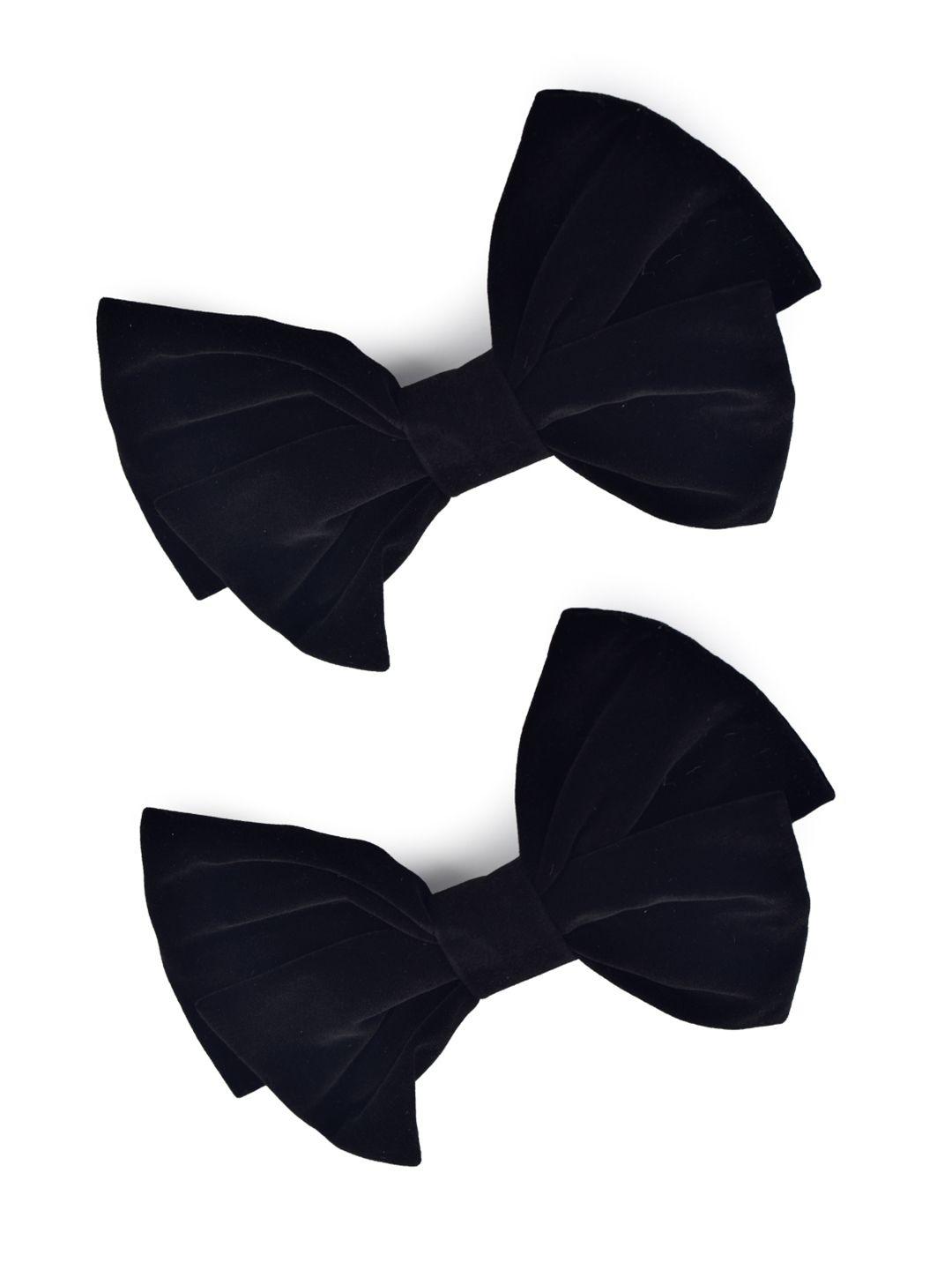 gubb black set of 2 bow knot velvet hair clips