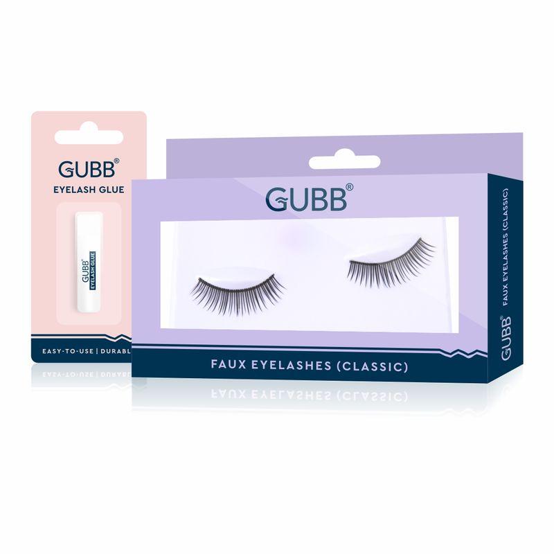 gubb classic fake/false eyelashes with glue waterproof kit