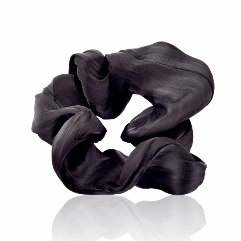 gubb hair scrunchie for women, elastic hair band - black sapphire