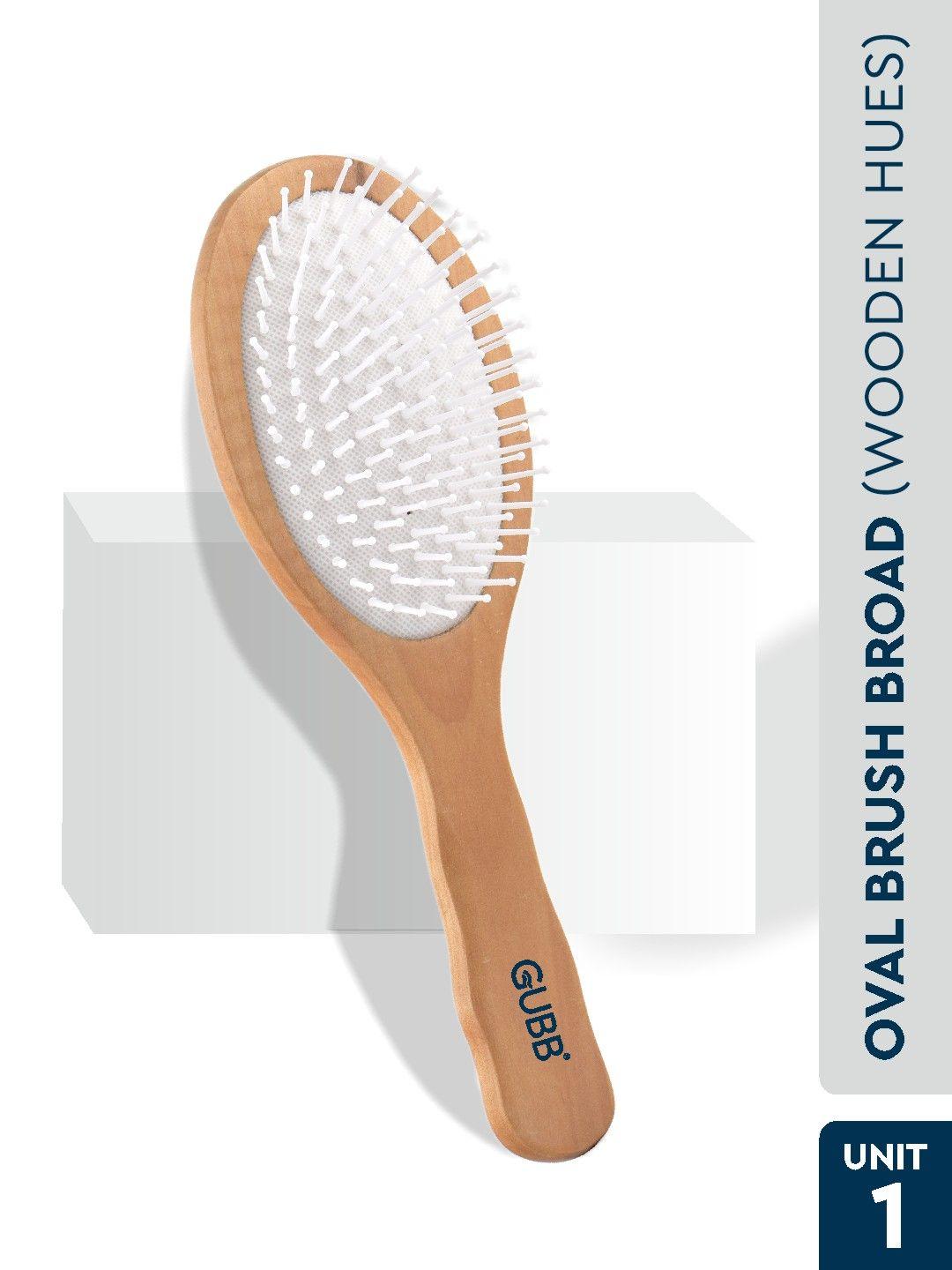 gubb lightweight ball-tipped bristles oval broad gb-lh-044 wooden hair brush - wooden hues