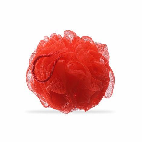 gubb luxe sponge round loofah, bathing scrubber for body - coral