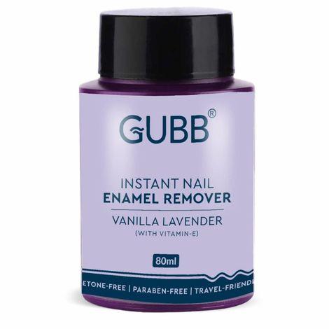 gubb nail paint remover dip & twist, acetone free, vanilla lavender - 80ml
