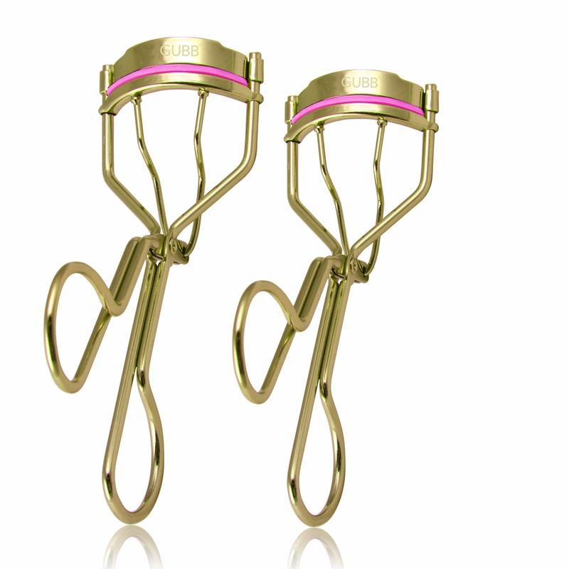 gubb eyelash curler for women, eye makeup tool - gold (pack of 2)