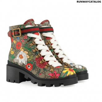 gucci gg flora ankle boot
