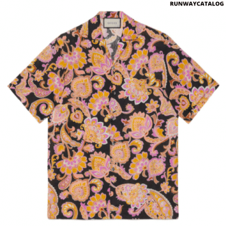 gucci paisley-print short-sleeved shirt