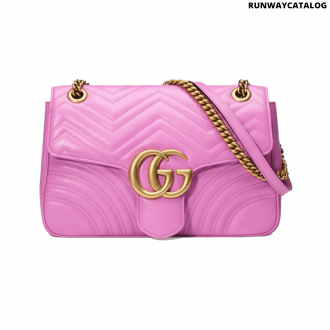 gucci re-edition gg marmont medium bag in pink