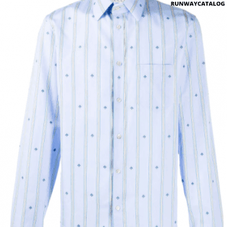 gucci striped bee print shirt