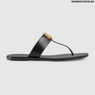 gucci women thong sandal with double g