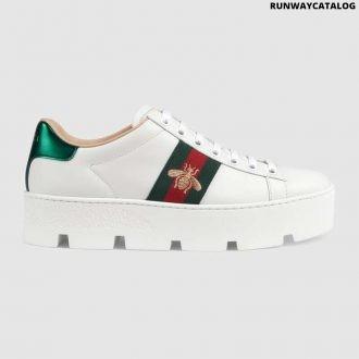 gucci women’s ace embroidered platform sneaker