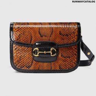 gucci 1955 horsebit python shoulder bag