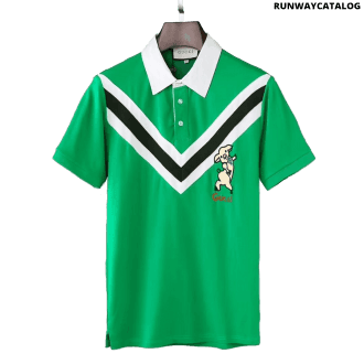 gucci chevron polo with piglet t shirt