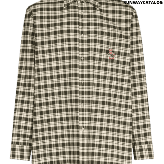 gucci embroidered check cotton shirt