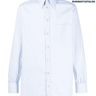 gucci embroidered pinstripe cotton shirt