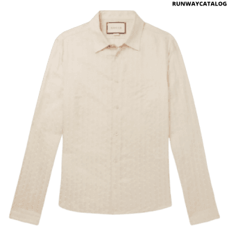 gucci geige silk-jacquard shirt