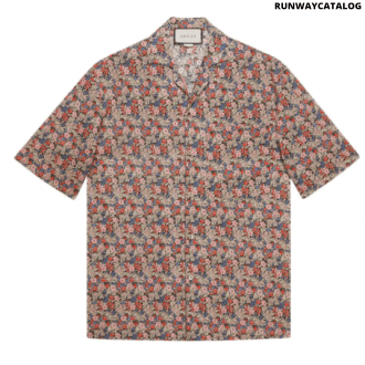 gucci liberty floral bowling shirt