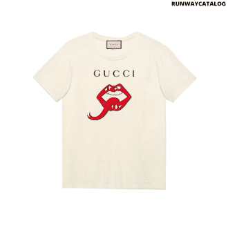 gucci oversize t-shirt with mouth